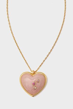 Orchid Pink Heart Pendant Necklace