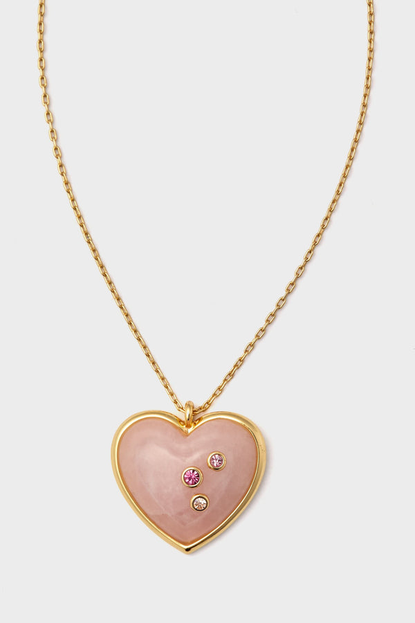 Orchid Pink Heart Pendant Necklace