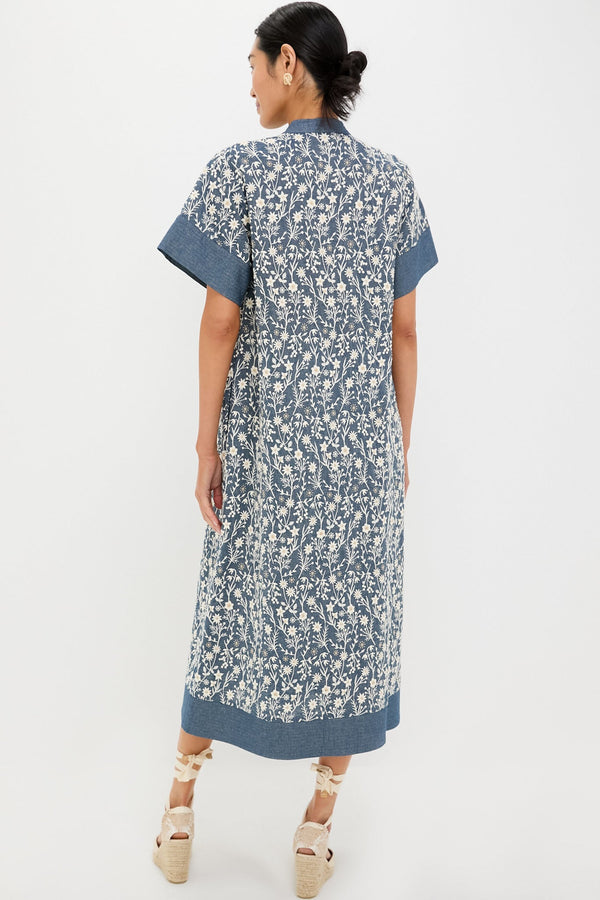 Embroidered Chambray Wildflower Meadows Prescott Dress