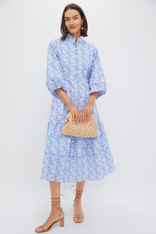 Baby Blue Ditsy Floral Hillsborough Dress