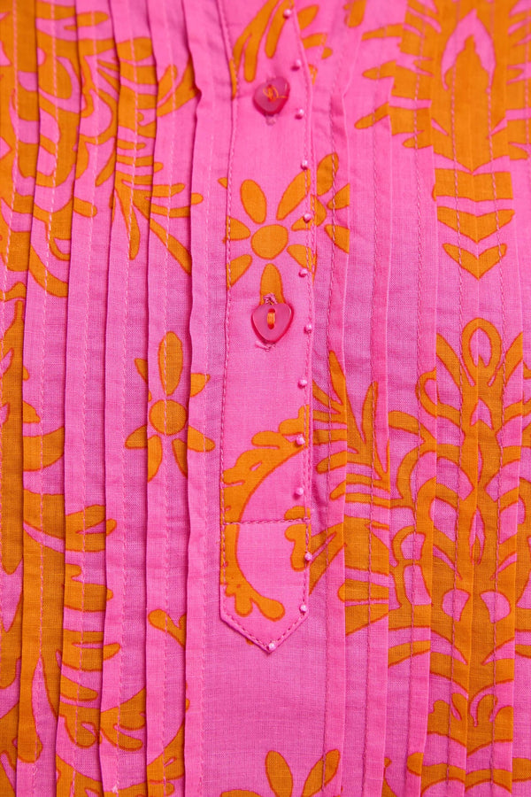 Pink Palm Woodruff Embroidered Dress