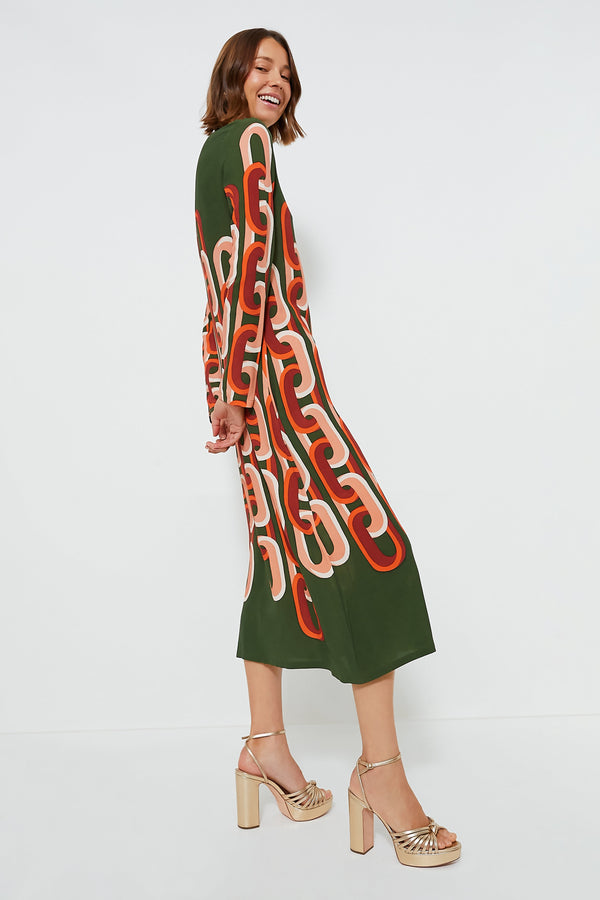 Prometheus Placee Long Sleeve Midi Swing Dress