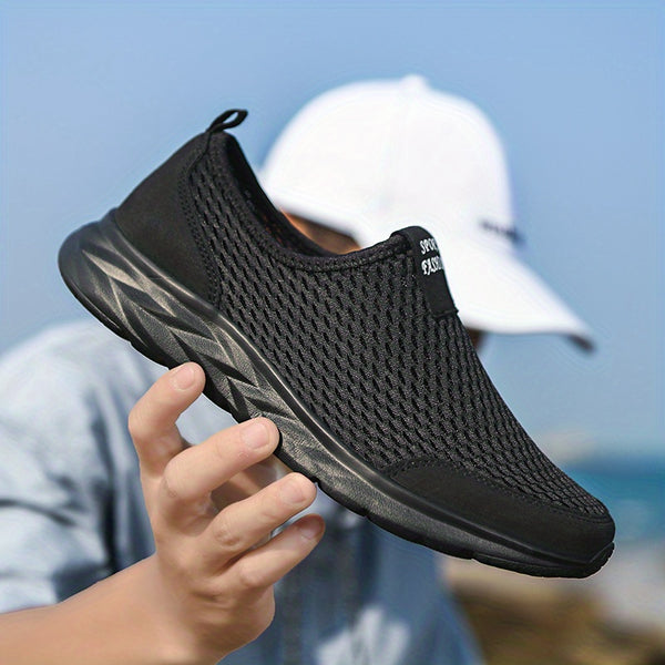 Men's Slip-On Mesh Sneakers - Athletic and Breathable Walking Shoes