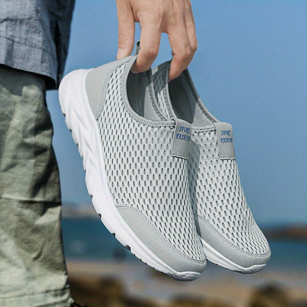 Men's Slip-On Mesh Sneakers - Athletic and Breathable Walking Shoes