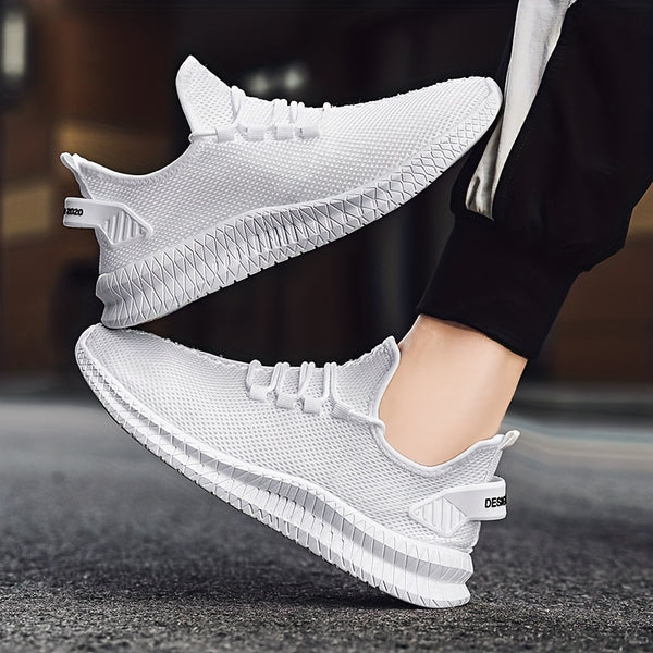Men's Weave Knit Casual Shoes - Lightweight, Comfy Non-Slip Sneakers