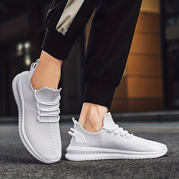 Men's Weave Knit Casual Shoes - Lightweight, Comfy Non-Slip Sneakers