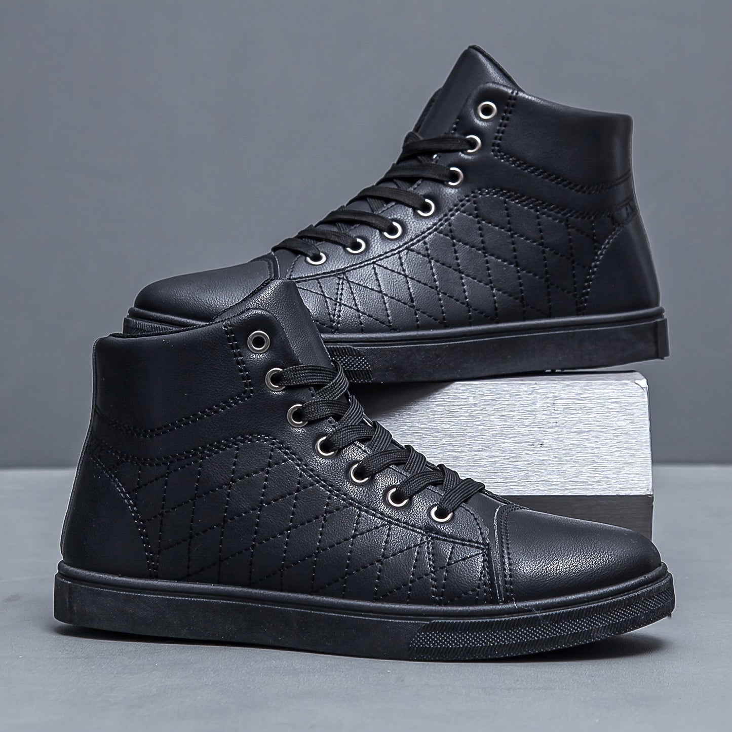 Men's Solid Ankle Boots - Comfy Non-Slip Soft Sole Sneakers
