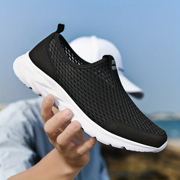 Men's Slip-On Mesh Sneakers - Athletic and Breathable Walking Shoes